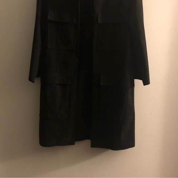 3/4 Suede Black Overcoat Excellent Condition 4 - Picture 5 of 5